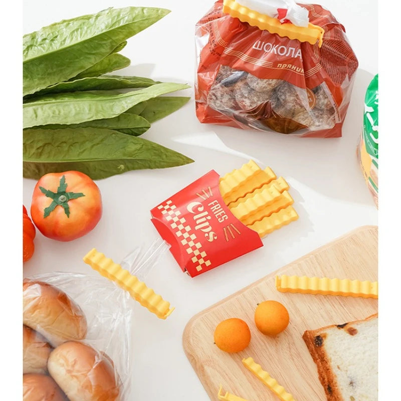 French Fries Sealing Clip Refrigerator Sticker Snack Food Bag Qme