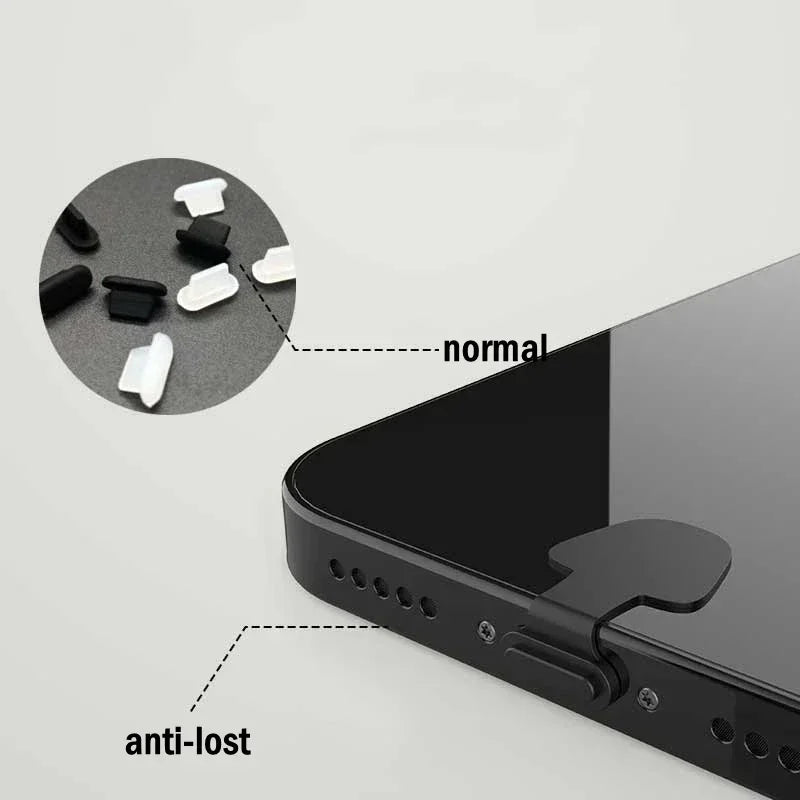 2/4/6PCS Charging Port Anti-Dust Dirt Plug for IPhone Samsung USB Type-C Port Protector Silicone Dustplugs Qme