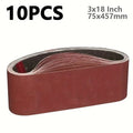 10 pieces of 457 * 75 wood metal polishing abrasive belt, different particle sizes P80P120P150P240P400, 2 pieces of each particl Qme 10pcs