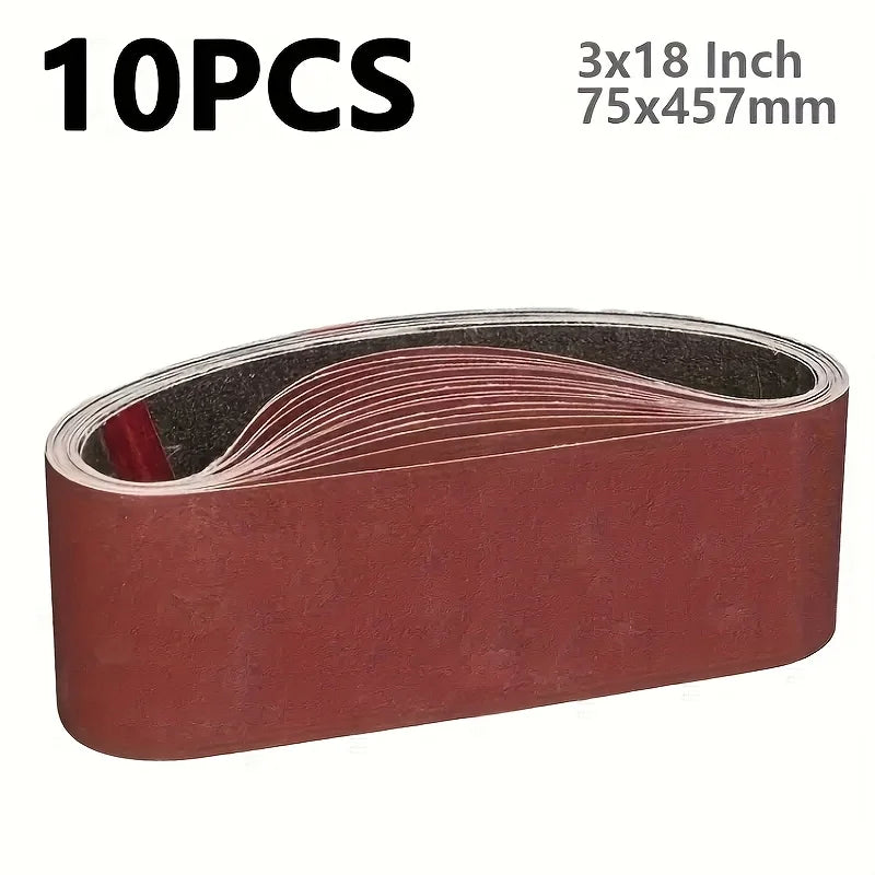 10 pieces of 457 * 75 wood metal polishing abrasive belt, different particle sizes P80P120P150P240P400, 2 pieces of each particl Qme 10pcs