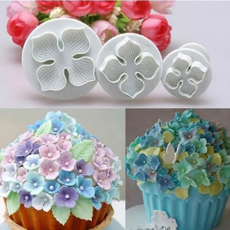 Silicone Hydrangea Fondant Cake Decorating Plunger Cutter Flower Qme
