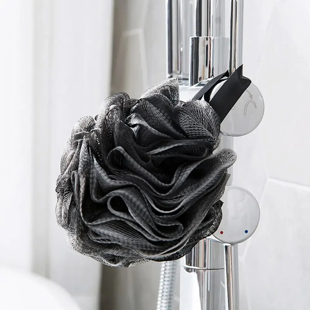 Soft Shower Mesh Foaming Sponge Exfoliating Scrubber Black Bath Qme