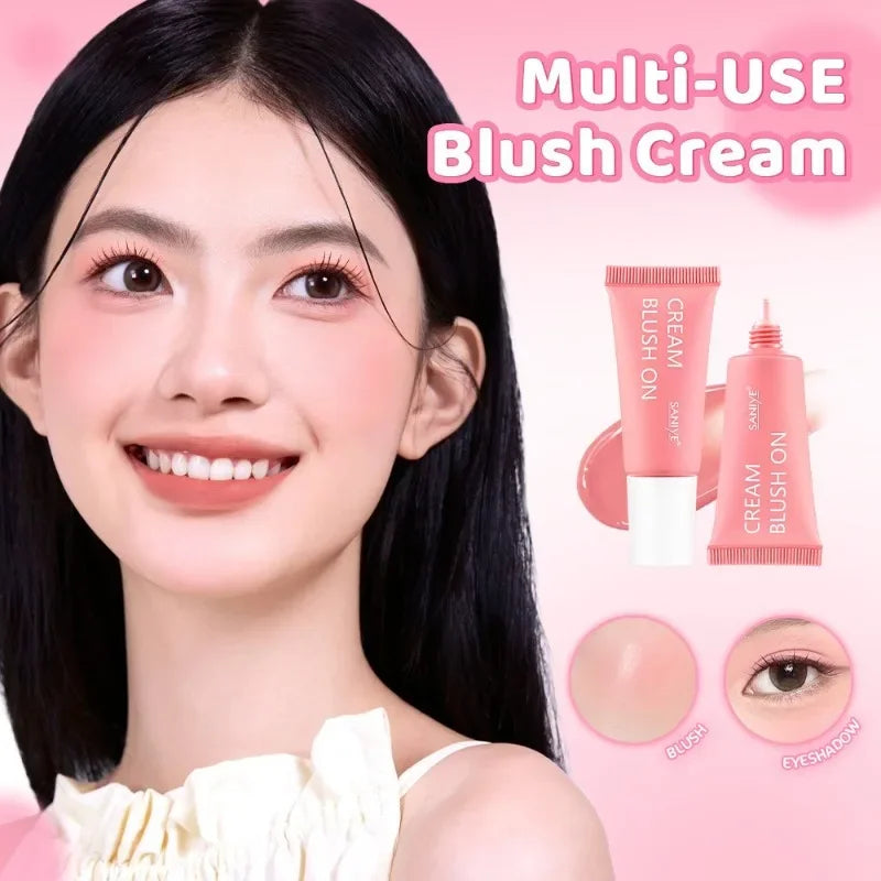 Blush Liquid Blusher Cheek Makeup Blush Matte Peach Pink Blusher Cosmetics Moisturizing Liquid Cream Stick Facial Shadow Beauty Qme