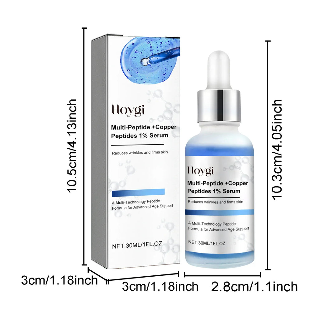 Blue Copper Peptide Serum Firming Fade Fine Lines Shrink Pores Skin Care Rejuvenation Smooth Brightening Spot Moisturizing Serum Qme