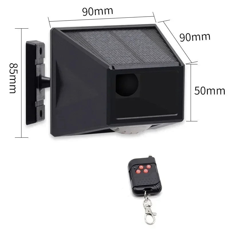 Solar Motion Sensor Alarm Lamp Remote Control Anti-animal Driver Professional Alarm Anti-theft Explosion Flash Alarm Siren Qme