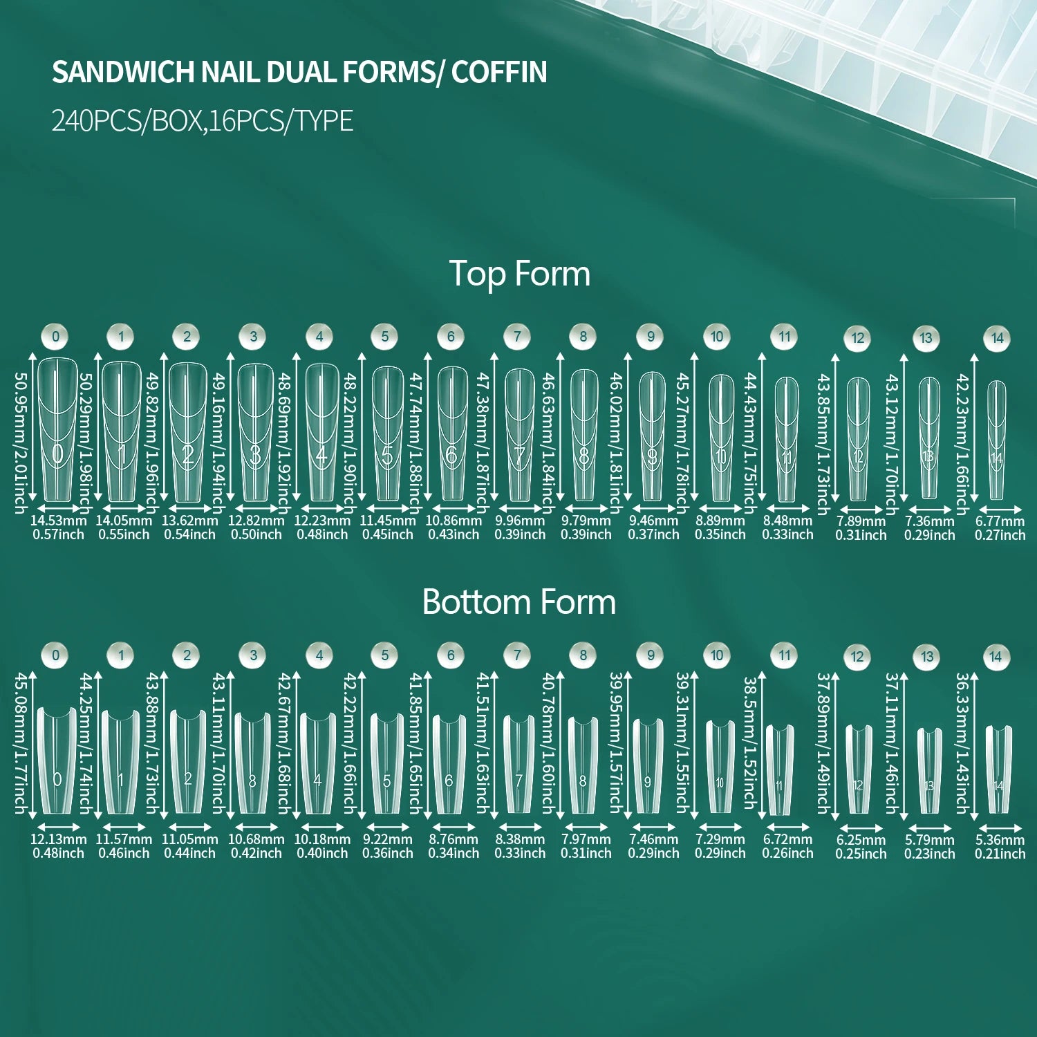 Nailpop Sandwich Nail Dual Forms 15 Shapes French Manicure Extension Qme SANDWICH COFFIN