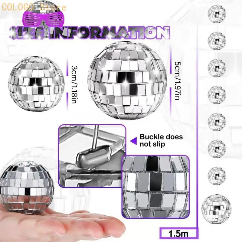 Metallic Disco Ball String Hanging Ornaments Reflective Ceiling D0LD Qme