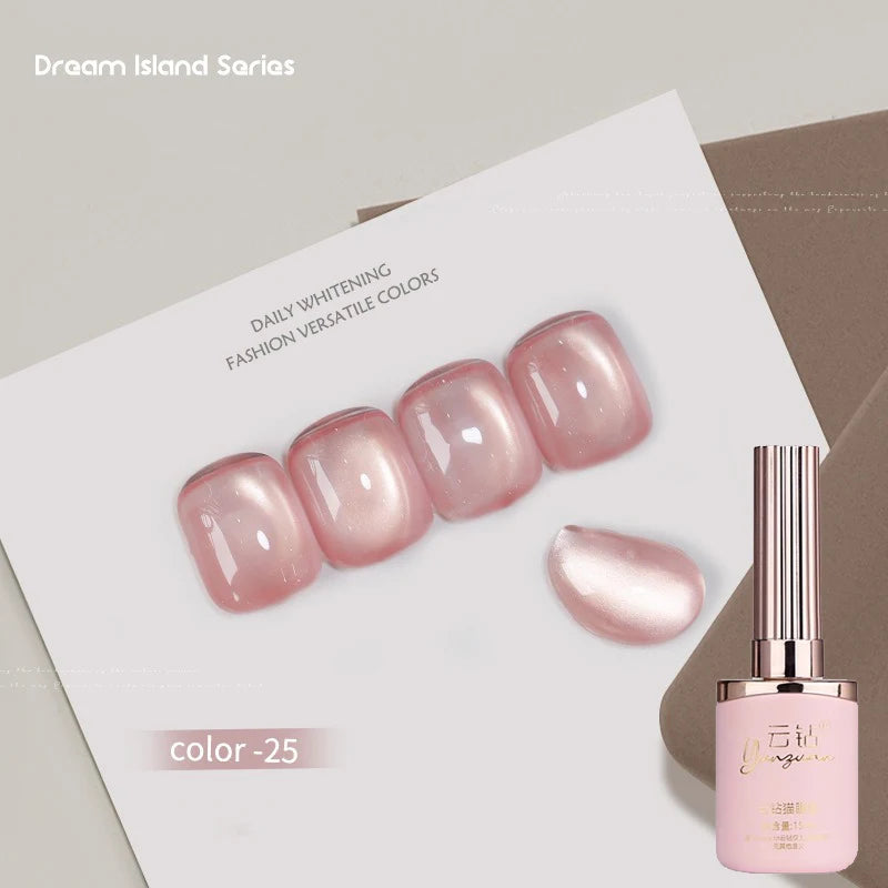 36 Colors Cat Eye Gel Polish Set, 15ml Magnetic Soak Off UV LED Gel Nail Kit, Fine Nano Pigment Shimmer Nail Art Manicure Qme 25