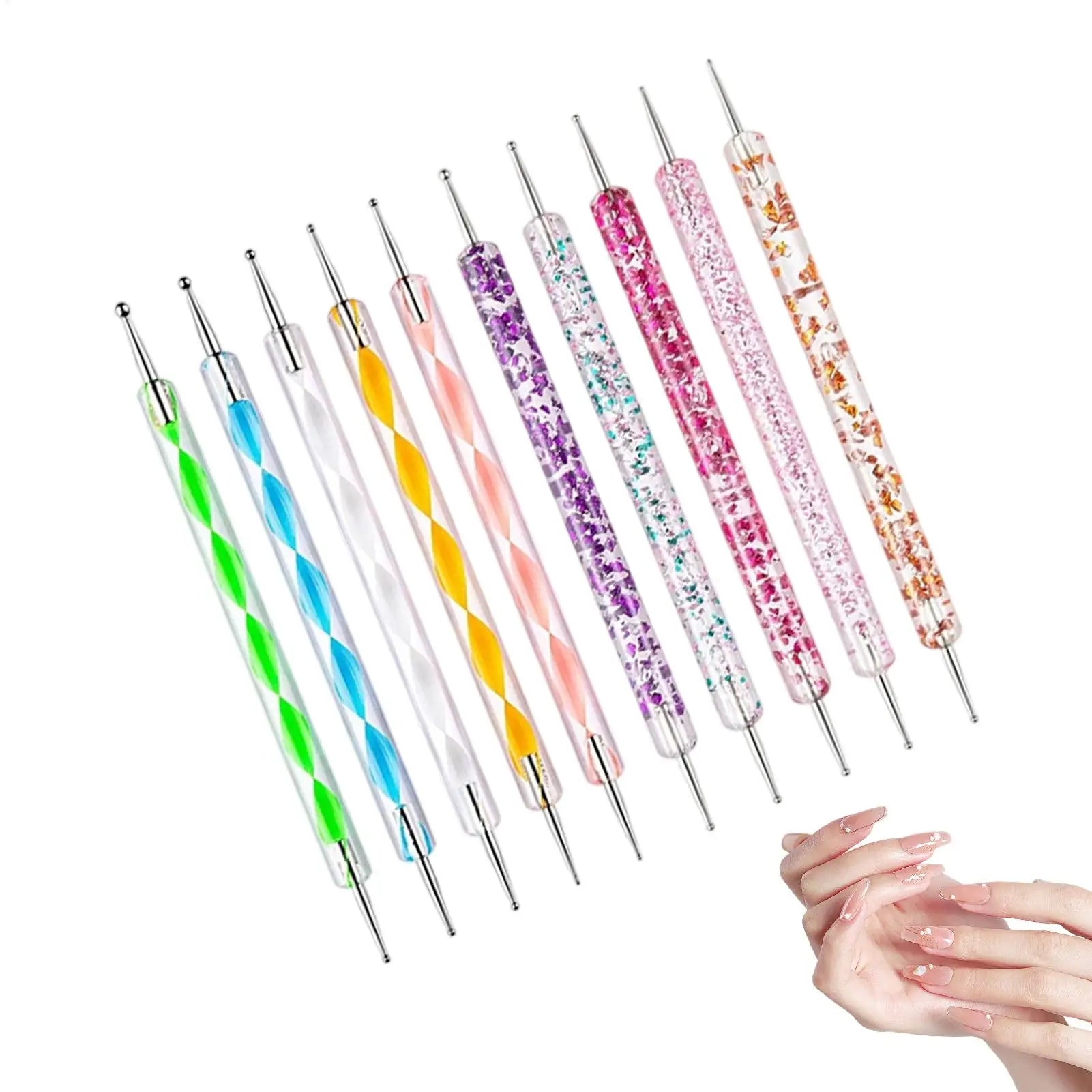 Nail Dotting Tool 10 Manicure Decorating Tools Painting Pens Women Qme