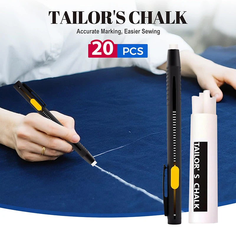 2 Pens+20 Premium Refills Chalk Pencil Patchwork Disappearing Fabric Qme