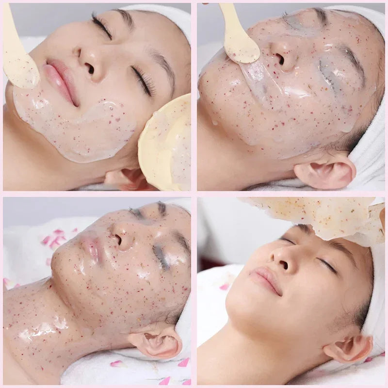 Moisturizing Salon SPA Soft Hydro Jelly Mask Powder Face Skin Care Whitening Rose Collagen Peel Off DIY Rubber Facial Jellymask Qme
