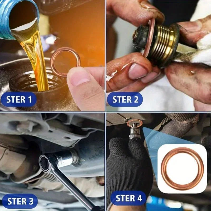 Drain gasket for the car engine oil pan, drain bolt gasket, oil drain plug gasket, replaceable parts, suitable for Volkswagen Qme