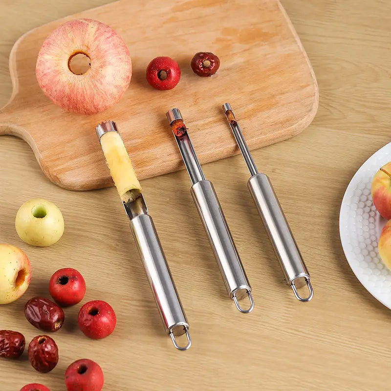 Stainless Steel Apple Corer Fruit Seed Core Remover Pear Apple Corer Seeder Slicer Knife Kitchen Gadget Fruit Vegetable Tool Qme