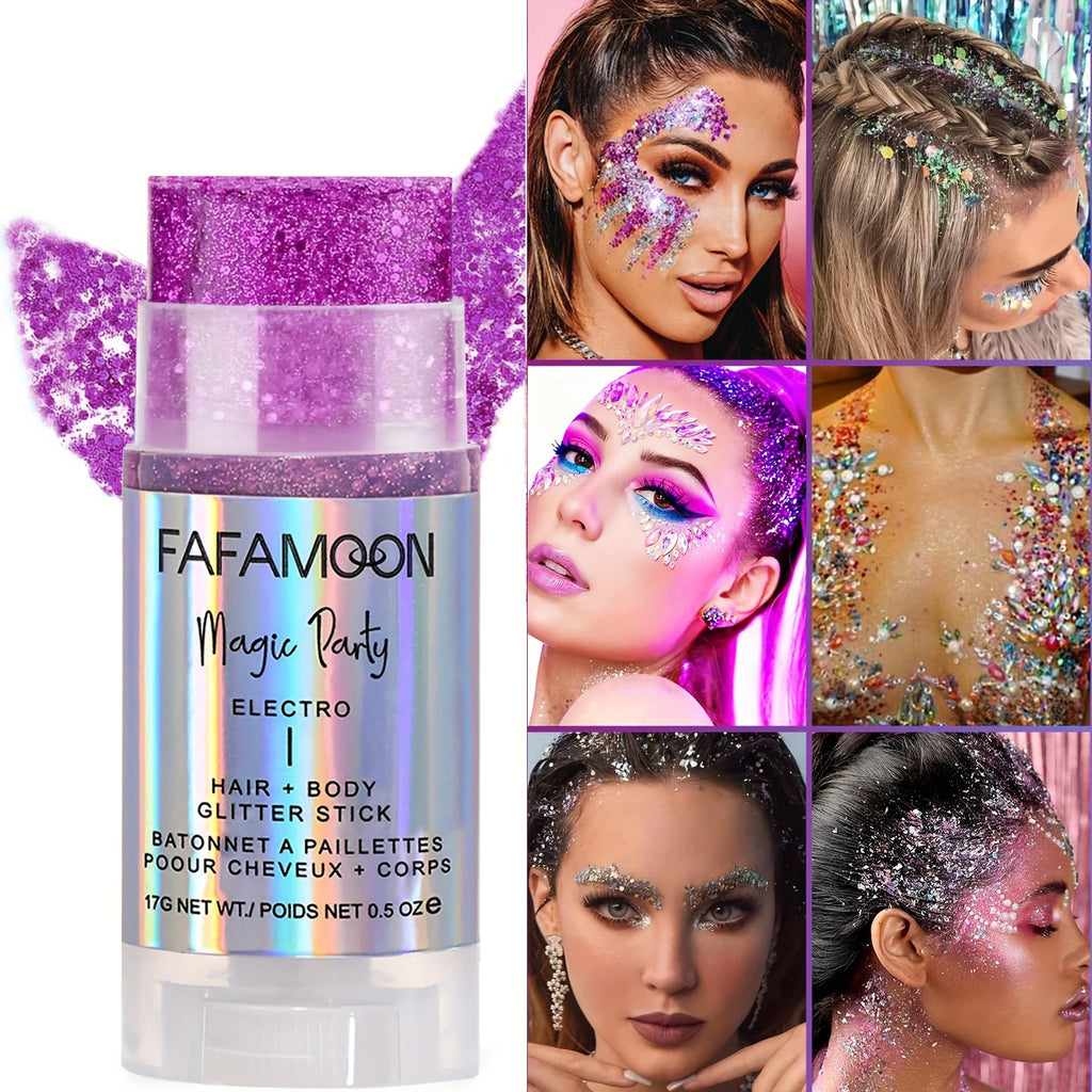 Body Glitter Stick, Singer Music Rave Festival, Rotating Mermaid Face Glitter Stick, Holographic Glitter for Face/Body/Hair/Eye Qme