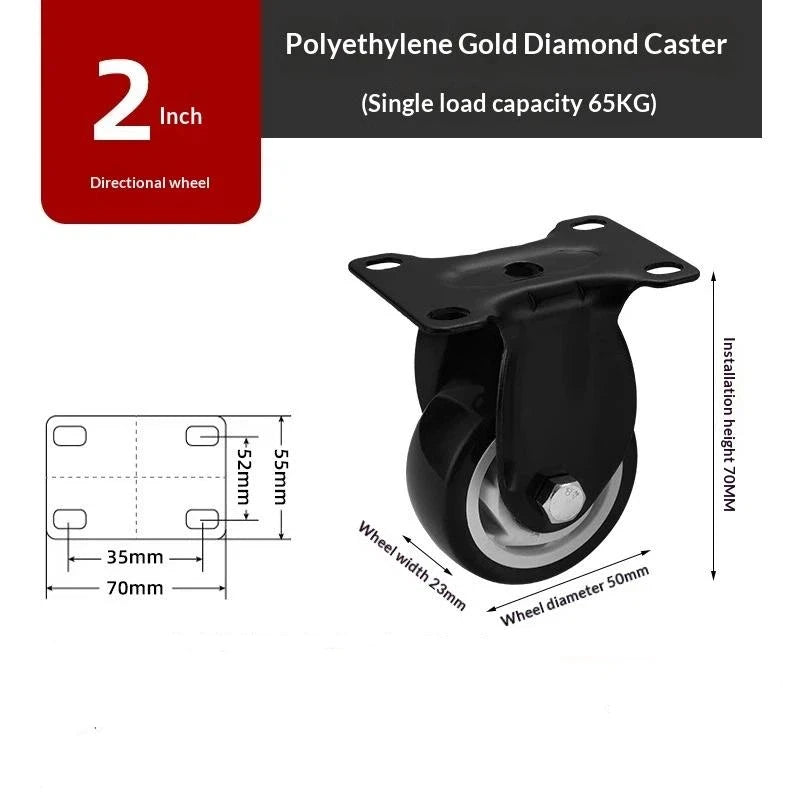 Furniture Casters Wheels PP Fixed Swivel Caster Roller Wheel For Heavy Duty Platform Trolley Chair Household Accessory Qme A4