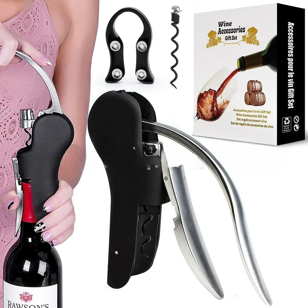 Zinc Alloy Goose Wine Opener Fast Cork Removal Tool Red Portable Easy Qme 1 set