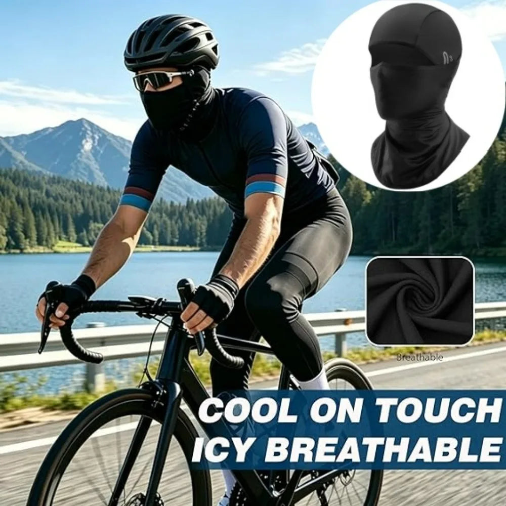 Ice Silk Sun Protection Cycling Mask UV Protector for Men/Women Outdoor Motorcycle Breathable Windproof Face Protection Headgear Qme