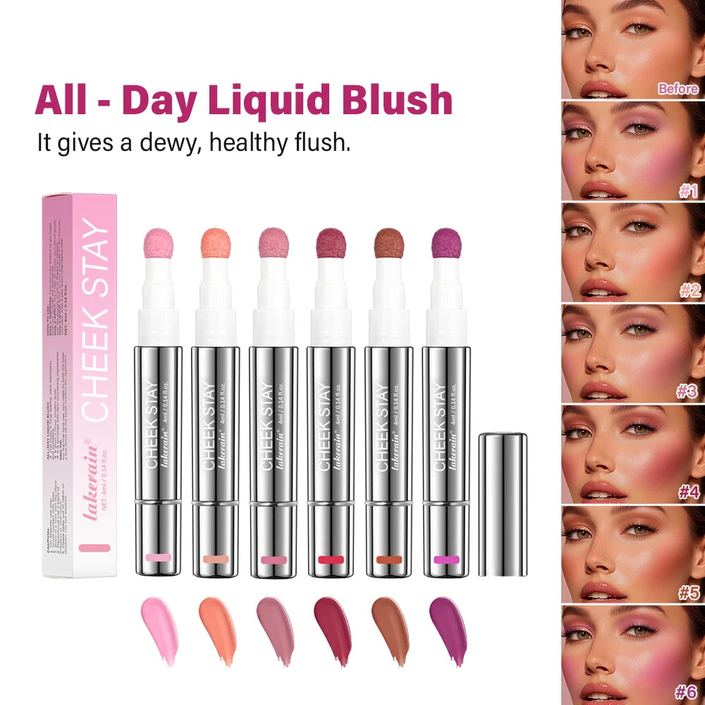 Liquid Blusher Cheek Stay Easy Apply Long-lasting Skin Tone Sponge Qme