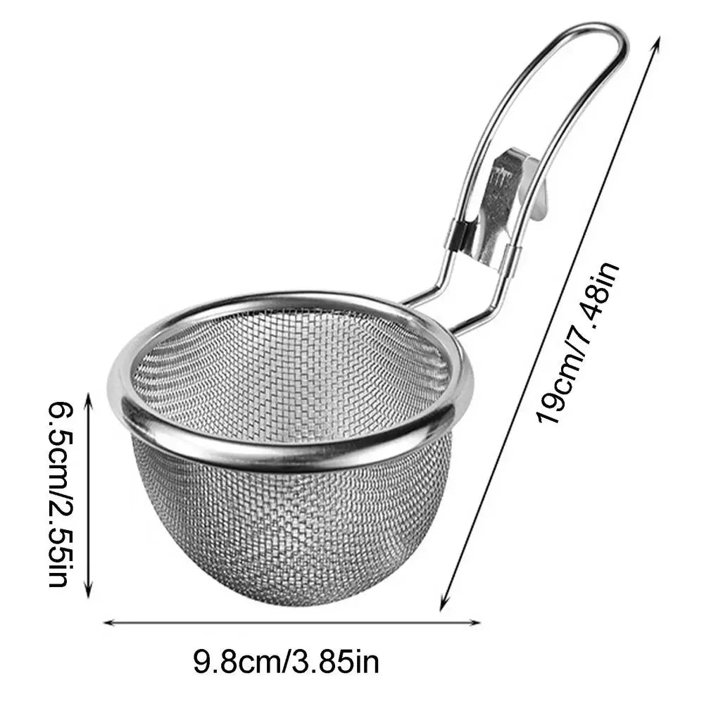Household Fine Mesh Strainer Stainless Steel Basket Flour Filter Qme Silver China Mainland