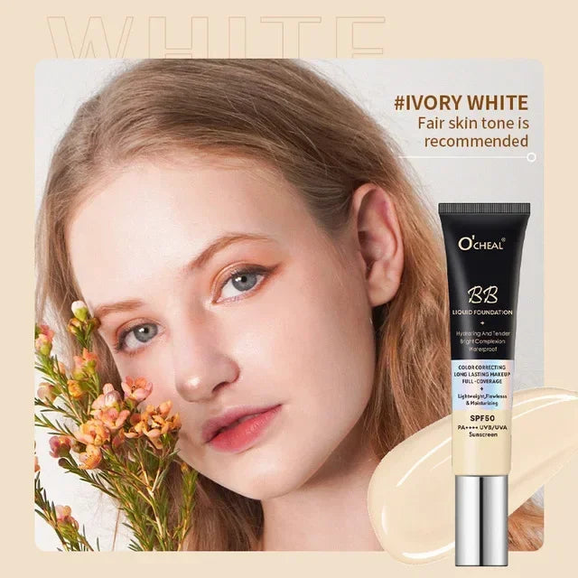 BB Cream Liquid Foundation Hydrating Tender Bright Complexion Qme Ivory