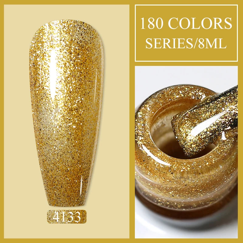 Arte Clavo Glitter UV Gel Nail Polish Sequin Series Colorful Soak Off