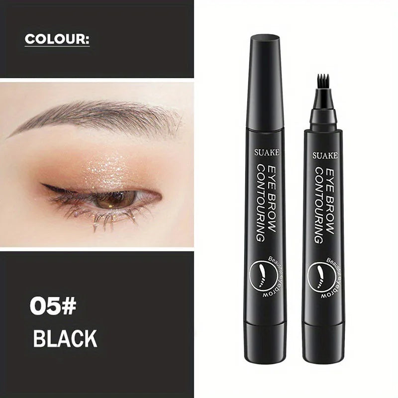 Four-pronged Eyebrow Pencil Four-end Long-lasting Non-smudged Qme 05 Black