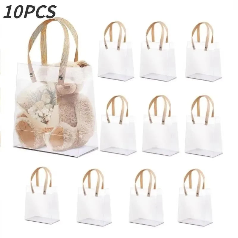 10PCS Holiday Gift Bag Eco-friendly Companion Gift Candy Bag Holiday Gift Birthday Gift Bag Anniversaries，Frosted Tote Bag Qme