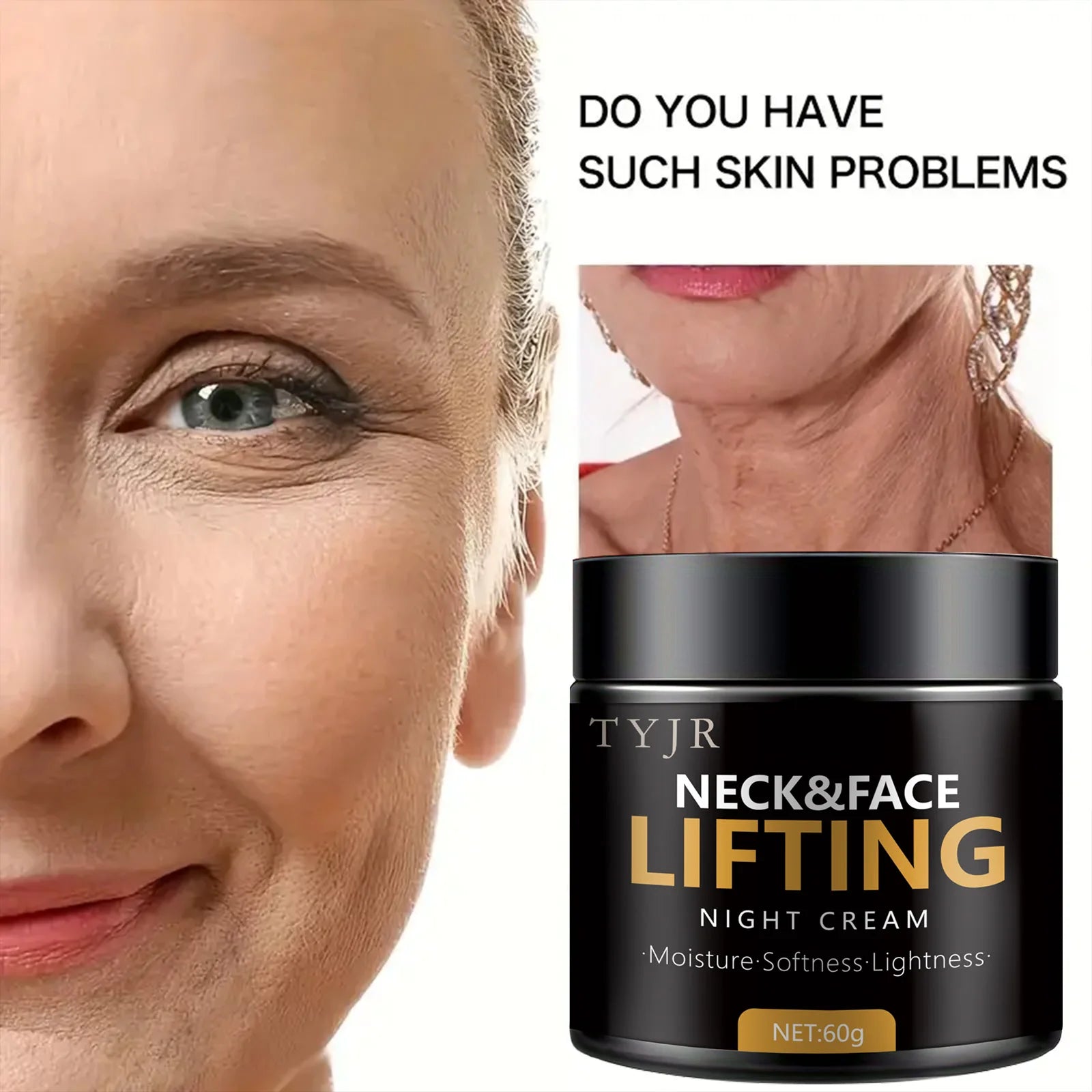 Neck Lines Protein Cream Collagen Eliminate Neck Fine Lines Anti-ageing Lift Rejuvenation Nourish Eliminate Double Chin SkinCare Qme