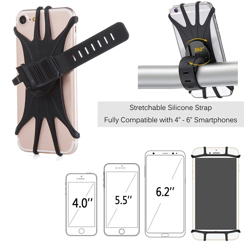 360 Rotatable Motorcycle Bike Phone Holder Universal Mobile Rack Qme