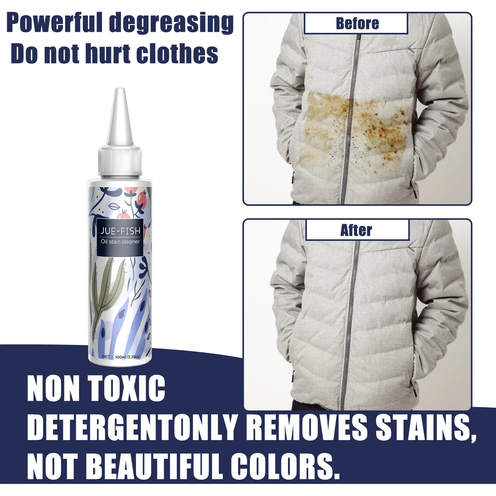 Clothes Oil Stain Remover Dust Cleaner Stubborn Dirt Oil Cleaning Washing Multipurpose Laundry Degreasing Agent for Fabric Cloth Qme