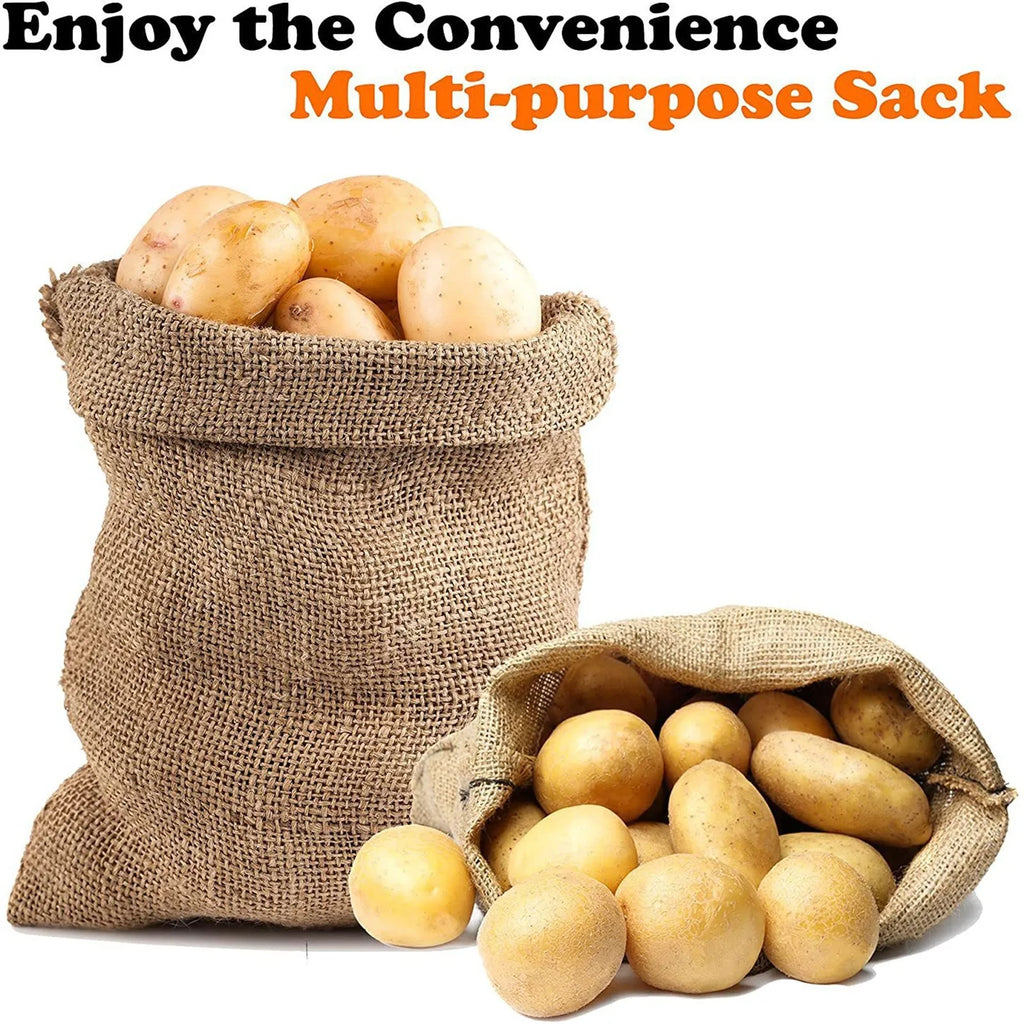 Reusable Jute Bags for Gardening Planting Food Storage Jute Woven Bags Outdoor Gardeb Lawn Field Day Games Props Qme