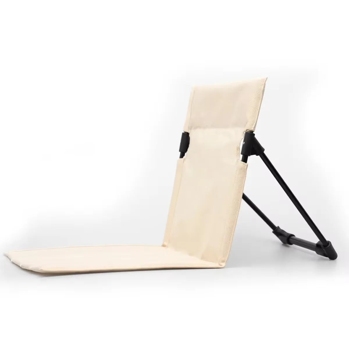 Outdoor Camping Lightweight Comfortable Folding Chair Park Leisure Beach Chair Portable Single Lazy Chair Back Chair Qme Cream-coloured