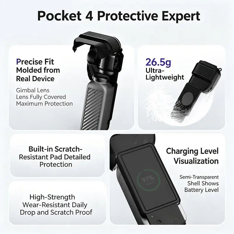 Protective Case Pocket 4 Shockproof Plastic Cover Scratch Resistant Qme