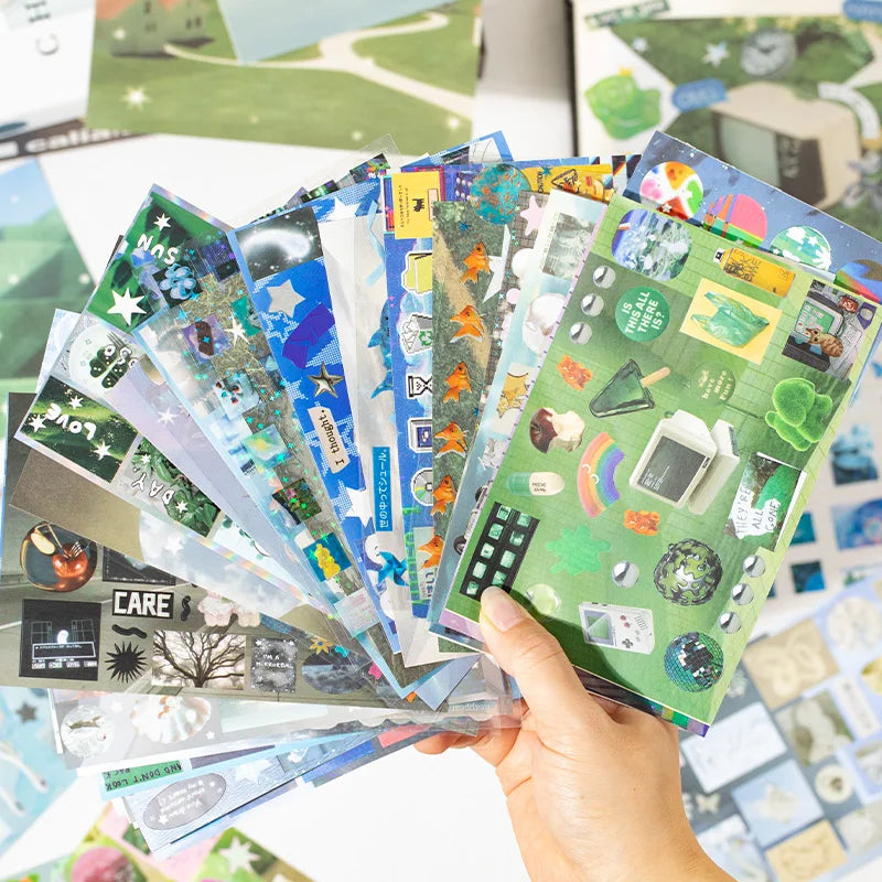 72piece Cute Japanese Y2K Cut Film Sticker book Girl Journal Phone Case DIY Scrapbook Stickers Kawaii Decoration Sticker Gift Qme