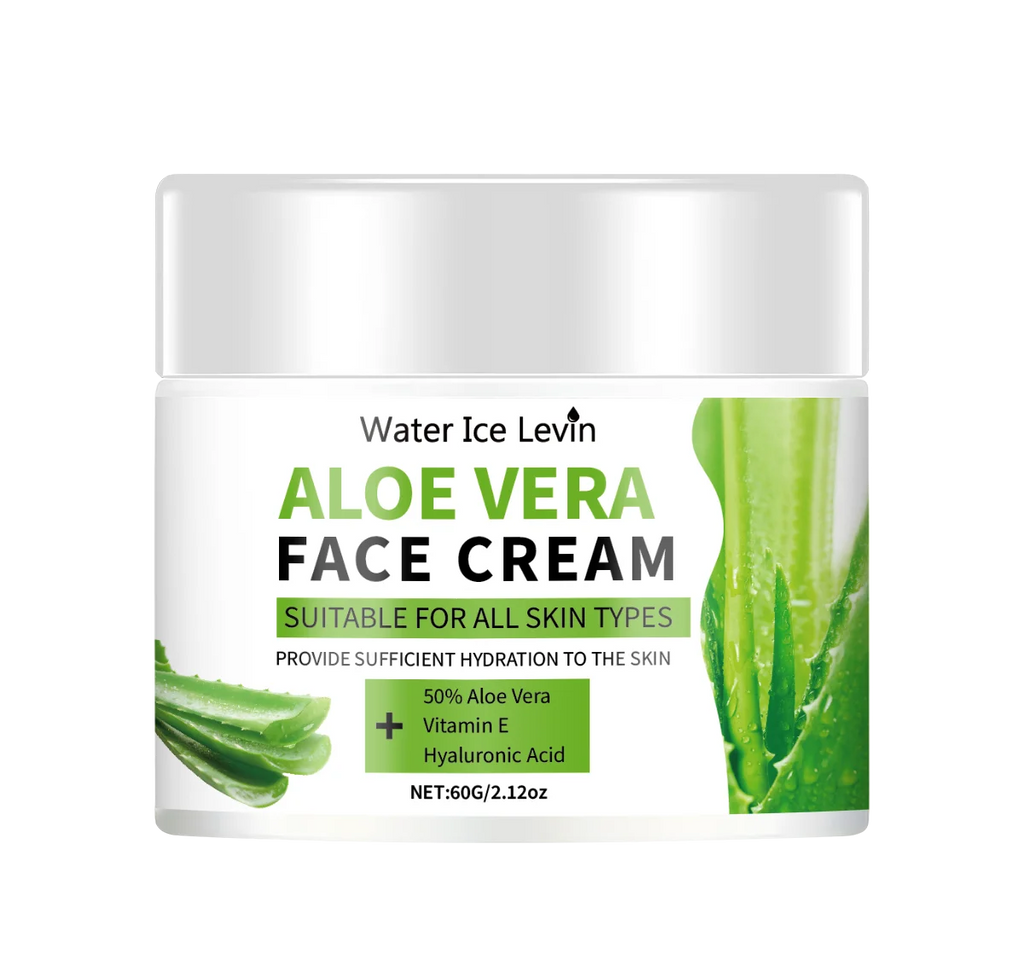 Aloe Vera Face Cream, Hypoallergenic Moisturizer for Both Men and Women, Contains Hyaluronic Acid and Collagen, Suitable for All Skin Types, Soothing and Moisturizing, Non-Irritating Qme