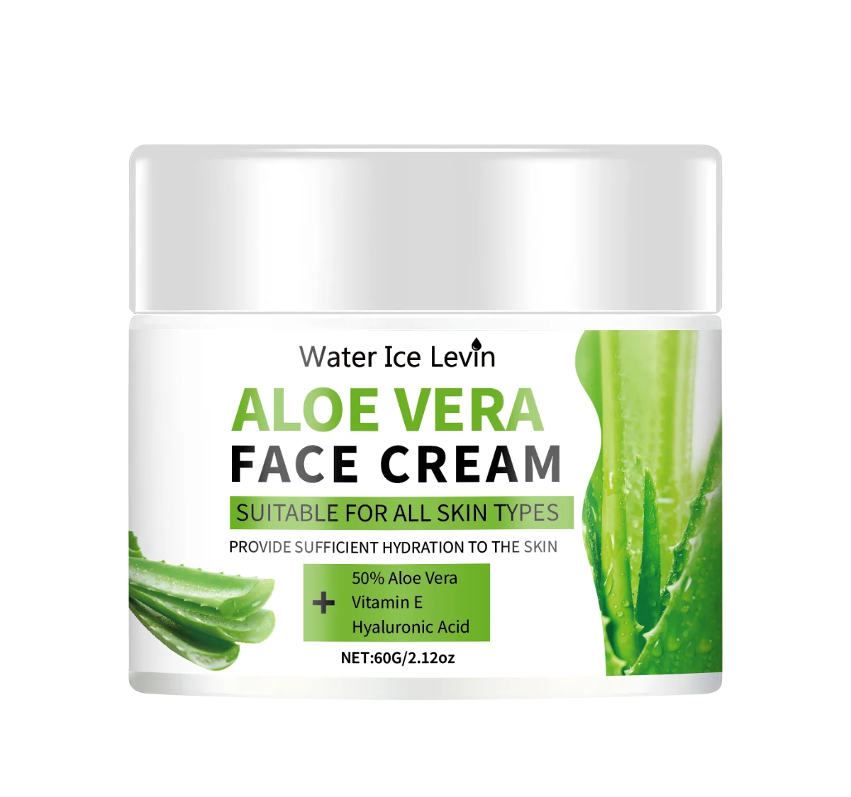 Aloe Vera Face Cream, Hypoallergenic Moisturizer for Both Men and Women, Contains Hyaluronic Acid and Collagen, Suitable for All Skin Types, Soothing and Moisturizing, Non-Irritating Qme
