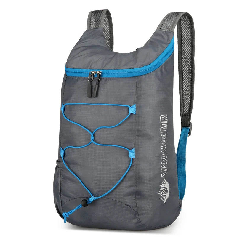 Camping Hiking Travel Multifunctional Outdoor Folding Backpack Qme Gray