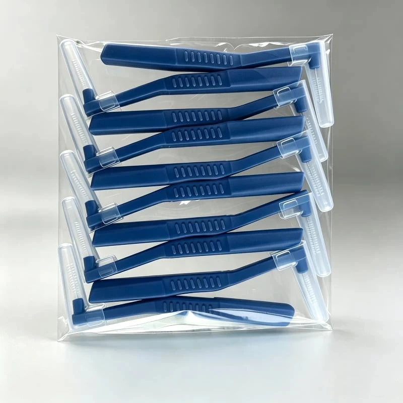 Interdental Brushes Eco-friendly Soft Bristles Assorted Sizes Qme 10pcs Blue