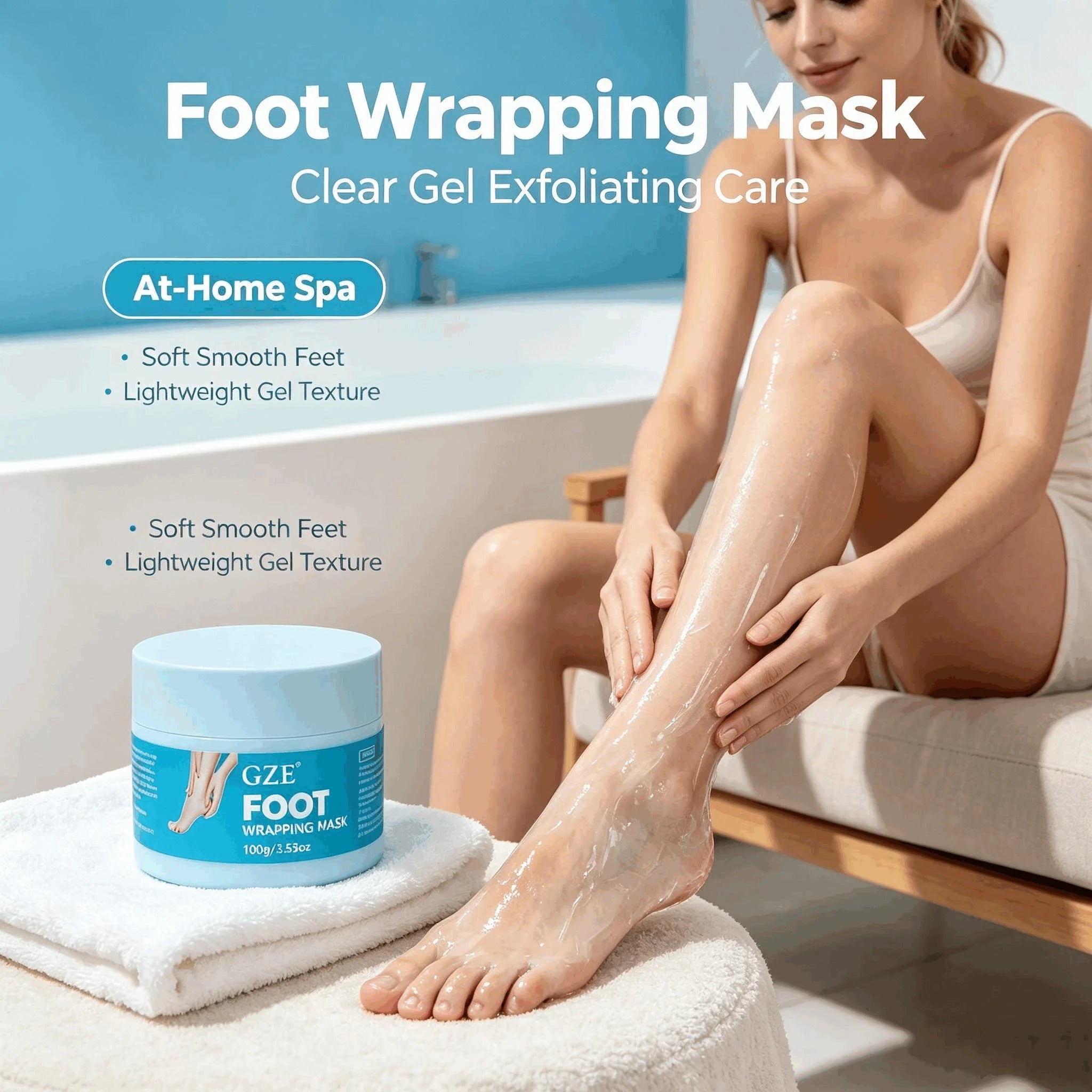 GZE Peel Off Foot Wrapping Mask, Exfoliating Hydrating Foot Peel Mask, Remove Dead Skin Calluses, Repair Cracked Rough Dry Heels Qme