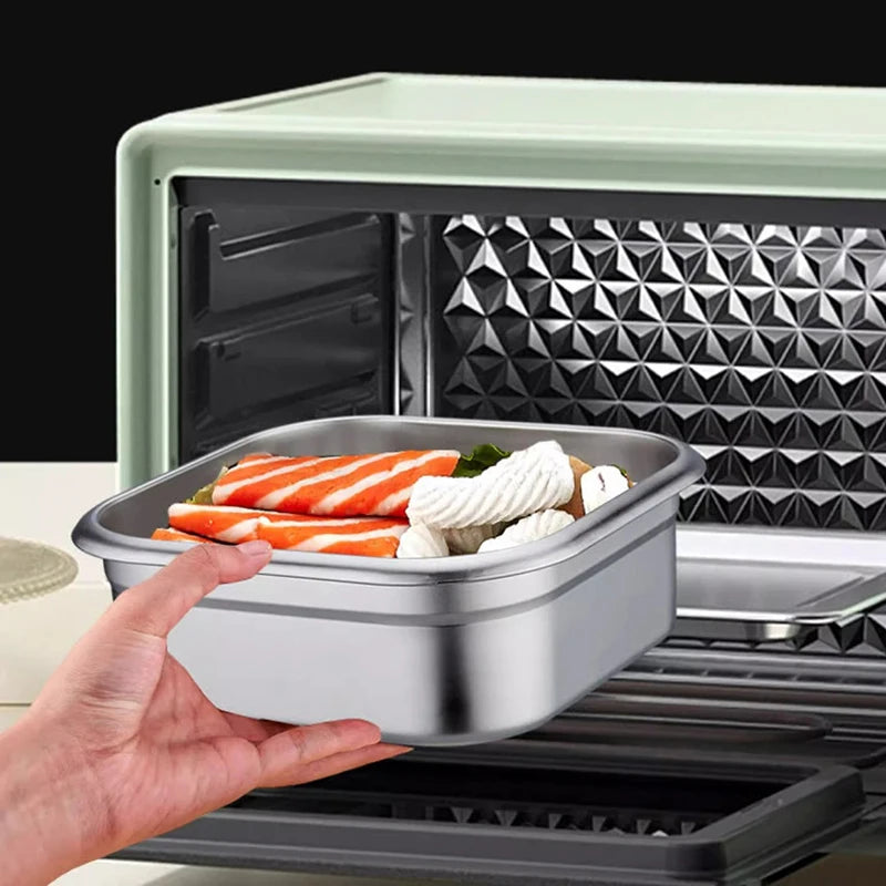 Lid Camping Picnic Bento Box Portable Stainless Steel Fruit Salad Qme