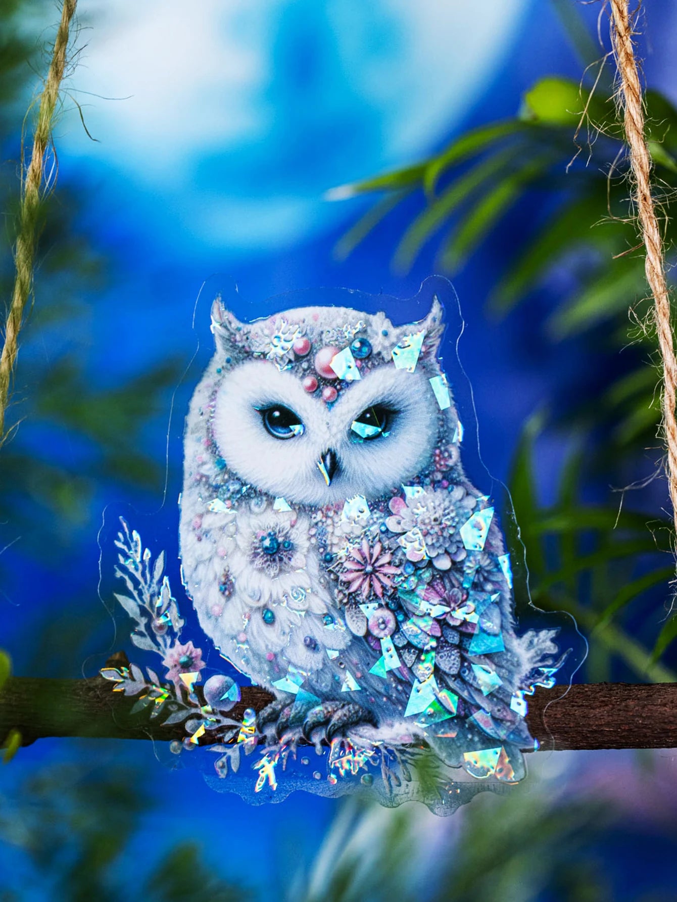 Sticker Pack 6pcs/bag PET Iridescent Owl Sticker Pack Handbook DIY Scrapbook & Journal Decoration Sticker Pack Qme