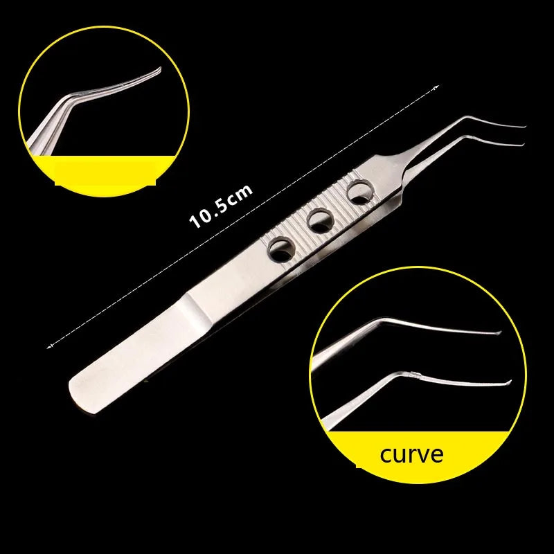 Titanium Utrata Capsulorhexis Forceps Curved Angle Long Ophthalmic Qme