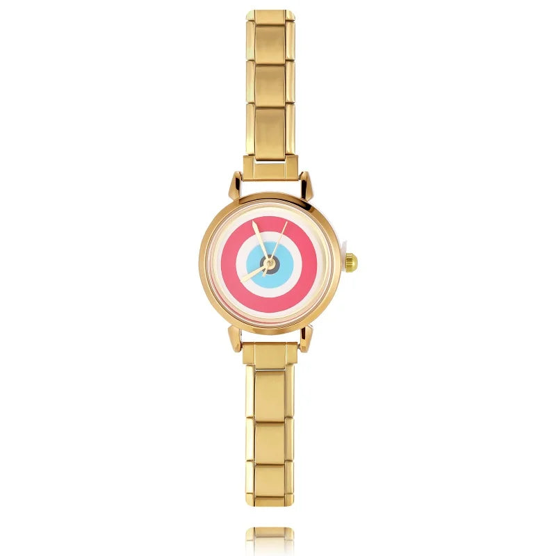 Wholesale Fashion Women's Stainless Steel Round Shiny Watch 9mm Fit Bracelet For Party Friend Wife Birthday DIY Jewelry Gifts Qme Style 6