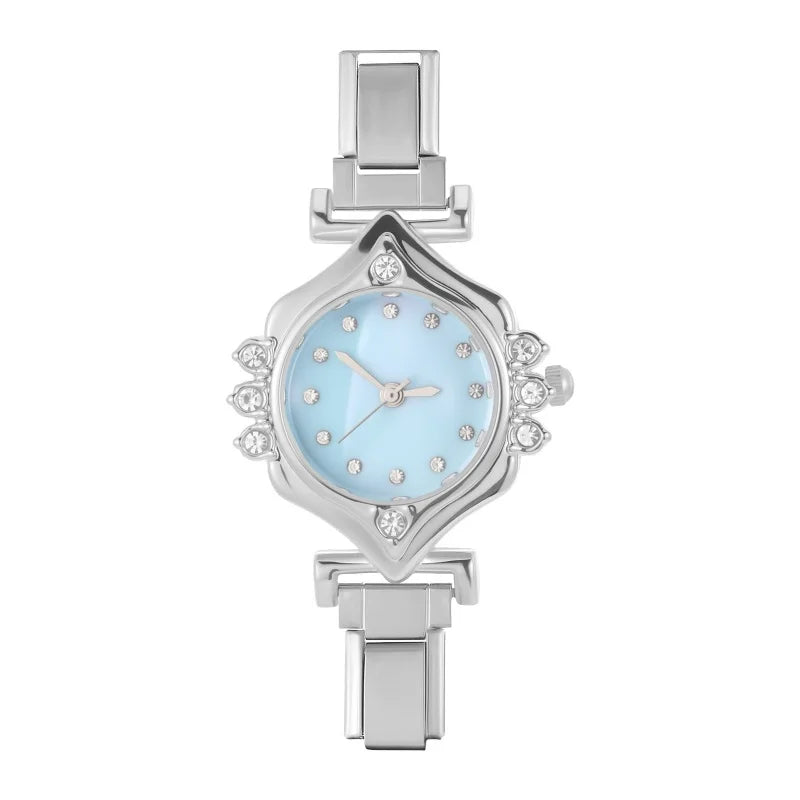 2025New Fit Width Italian Charm Square Zircon Elastic Watch Bracelets