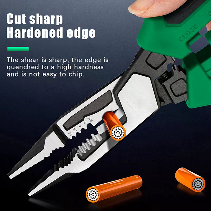Multifunctional Wire Stripping Pliers With Digital Display Voltage Testing Cable Cutting Crimping Pliers Electrician Pliers Qme
