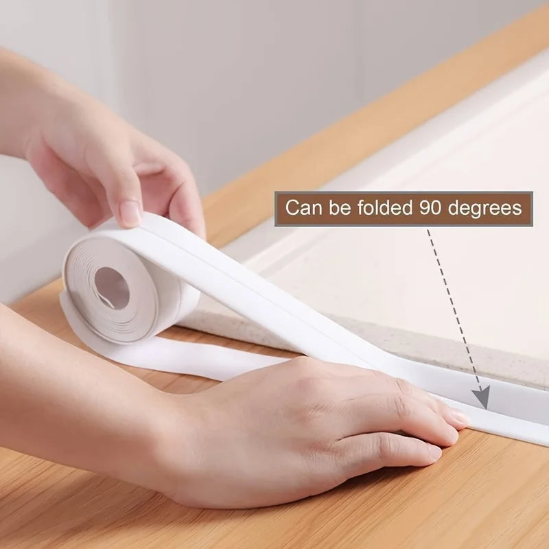 Anti-Mold Waterproof Seal Strip Self-Adhesive Kitchen Sink Bathroom Edge Oilproof Gap Filler Strip for Toilet Bathtub CornerWall Qme