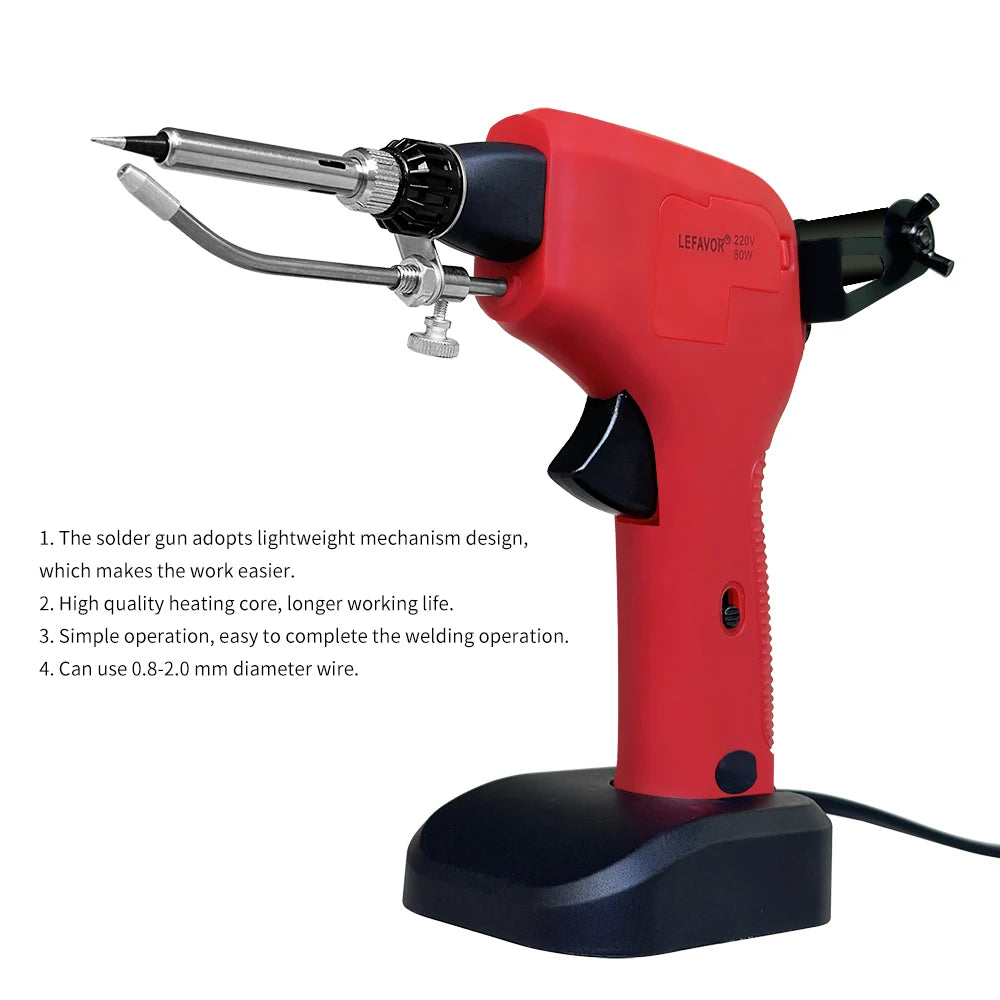 LEFAVOR 80W Soldering Iron Gun Hand-held Internal Heating Auto Send Qme
