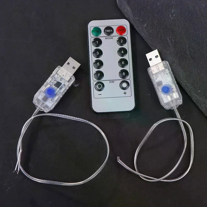 4 5V LED Strips Light Remote Controller USB Circuit Board Christmas Qme
