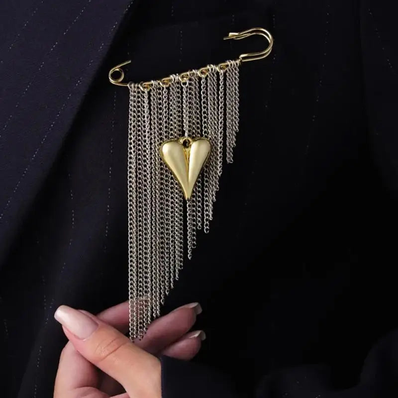 New Multi-Functional Chain Tassel Brooches Handmade Adjustable Clothes Accessory Detachable Beaded Chain Pin Women Qme
