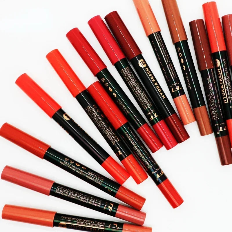 Matte Velvet Lipstick Pencil Waterproof Long Lasting Sexy Red Lip Sticks Non-Stick Cup Makeup Lip Tint Pencil Cosmetics 15Colors Qme
